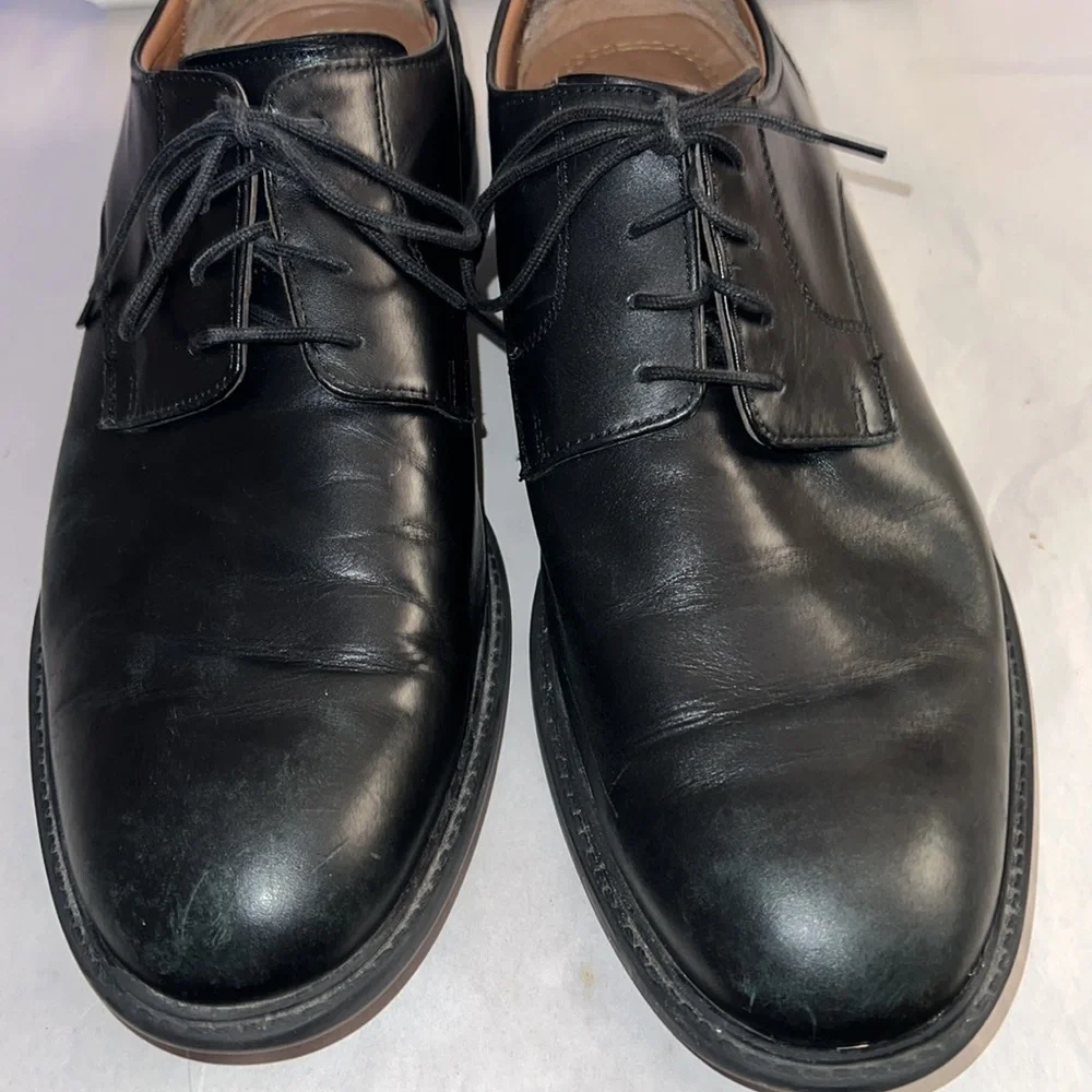 Johnston & Murphy Men’s Tabor Plain Toe Oxford black leather lace up shoes Sz 13